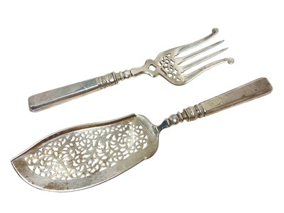 Lot 428 - Continental silver fish slice and fork