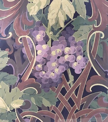 Lot 44 - Two original wallpaper designs, gouache on paper, Vines and Berries, the larger 66cm x 48cm, in glazed frames