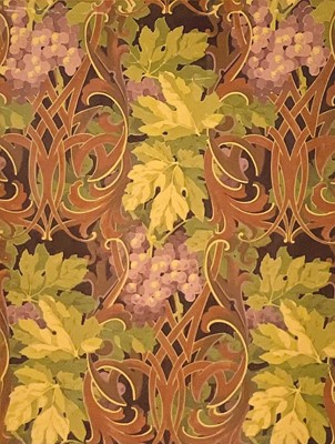 Lot 44 - Two original wallpaper designs, gouache on paper, Vines and Berries, the larger 66cm x 48cm, in glazed frames