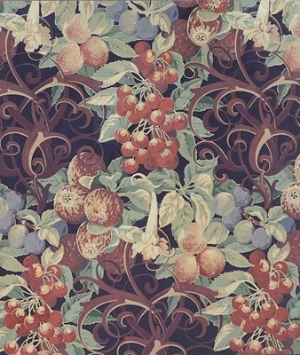Lot 44 - Two original wallpaper designs, gouache on paper, Vines and Berries, the larger 66cm x 48cm, in glazed frames