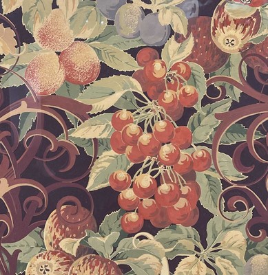 Lot 44 - Two original wallpaper designs, gouache on paper, Vines and Berries, the larger 66cm x 48cm, in glazed frames