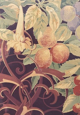 Lot 44 - Two original wallpaper designs, gouache on paper, Vines and Berries, the larger 66cm x 48cm, in glazed frames