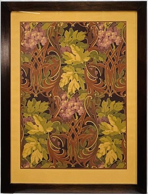 Lot 44 - Two original wallpaper designs, gouache on paper, Vines and Berries, the larger 66cm x 48cm, in glazed frames