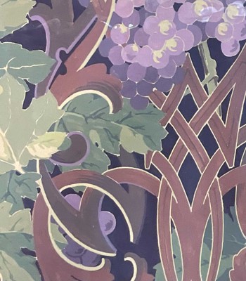 Lot 44 - Two original wallpaper designs, gouache on paper, Vines and Berries, the larger 66cm x 48cm, in glazed frames