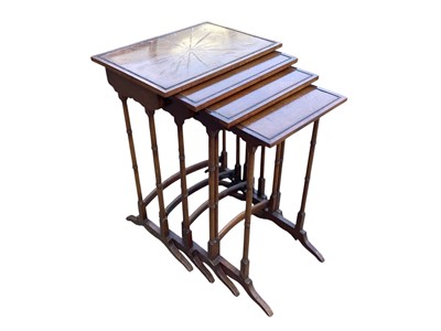 Lot 5350 - Edwardian nest of four tables, largest measuring 70cm tall x 49.5cm wide x 35cm deep