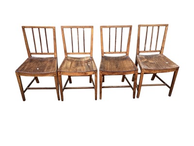 Lot 5349 - Set of four fruit wood kitchen/dining chairs, 87cm tall