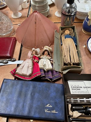Lot 5076 - Sundry items, including a Chinese peasant doll, album of first day covers, vintage soda stream, etc
