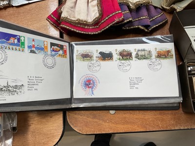 Lot 5076 - Sundry items, including a Chinese peasant doll, album of first day covers, vintage soda stream, etc