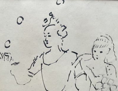 Lot 17 - Sonia Lawson (1934-2023) ink on paper, Juggler, signed with initials, 25cm x 17cm, glazed gilt frame