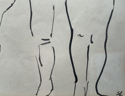 Lot 17 - Sonia Lawson (1934-2023) ink on paper, Juggler, signed with initials, 25cm x 17cm, glazed gilt frame