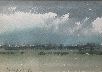 Lot 19 - Anthony Colbert (1934-2007) watercolour, 'Storm Clouds', signed and dated '86, 8.5cm x 12cm, glazed frame