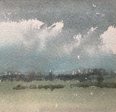 Lot 19 - Anthony Colbert (1934-2007) watercolour, 'Storm Clouds', signed and dated '86, 8.5cm x 12cm, glazed frame