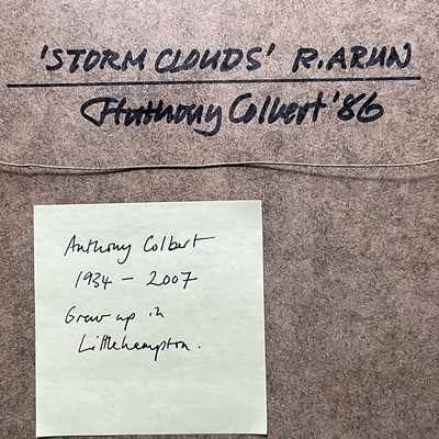 Lot 19 - Anthony Colbert (1934-2007) watercolour, 'Storm Clouds', signed and dated '86, 8.5cm x 12cm, glazed frame
