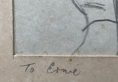 Lot 23 - Harold Cheesman (1914-1982) pencil drawing, portrait of a seated Soldier, inscribed 'To Ernie' (Ernest Jonathan Trowell), signed and dated 1940/ [and] 73, 17cm x 16cm, glazed frame