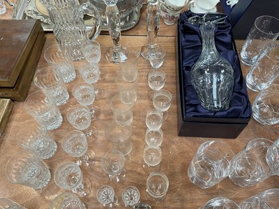Lot 5094 - Good group of modern cut glass, including boxed Stuart Crystal glasses and decanters, Thomas Webb glassed, etc