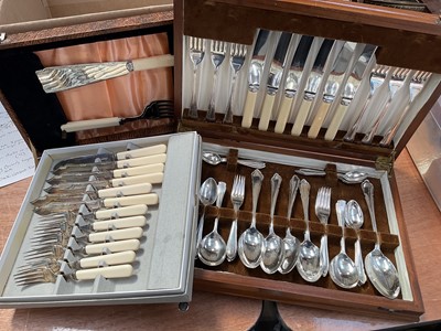 Lot 5147 - Three cased sets of cutlery