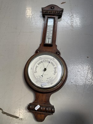 Lot 5148 - Oak cased barometer by Lilley & Reynolds