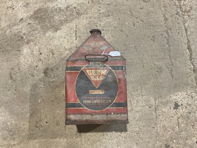 Lot 11 - Original 1930s Germ motoil "The Motor Oil of Aviation Quality" can, 47cm in overall height