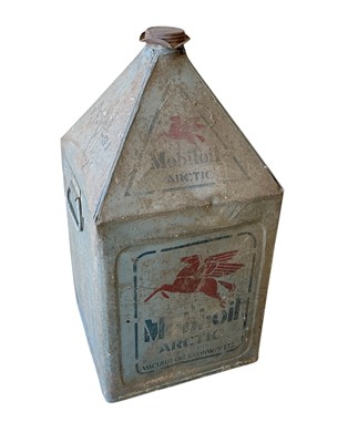 Lot 12 - Original Mobiloil "Arctic" oil can, 52cm in overall height