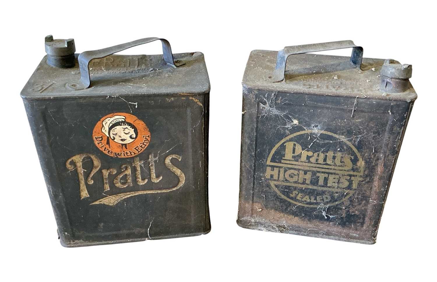 Lot 14 - Pratts fuel can, together with a Pratts High Test fuel can (2)