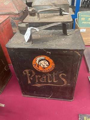 Lot 14 - Pratts fuel can, together with a Pratts High Test fuel can (2)