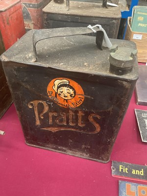 Lot 14 - Pratts fuel can, together with a Pratts High Test fuel can (2)