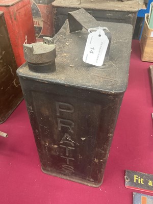 Lot 14 - Pratts fuel can, together with a Pratts High Test fuel can (2)