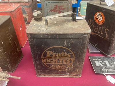 Lot 14 - Pratts fuel can, together with a Pratts High Test fuel can (2)