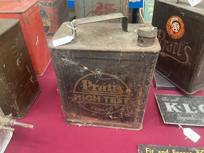 Lot 14 - Pratts fuel can, together with a Pratts High Test fuel can (2)