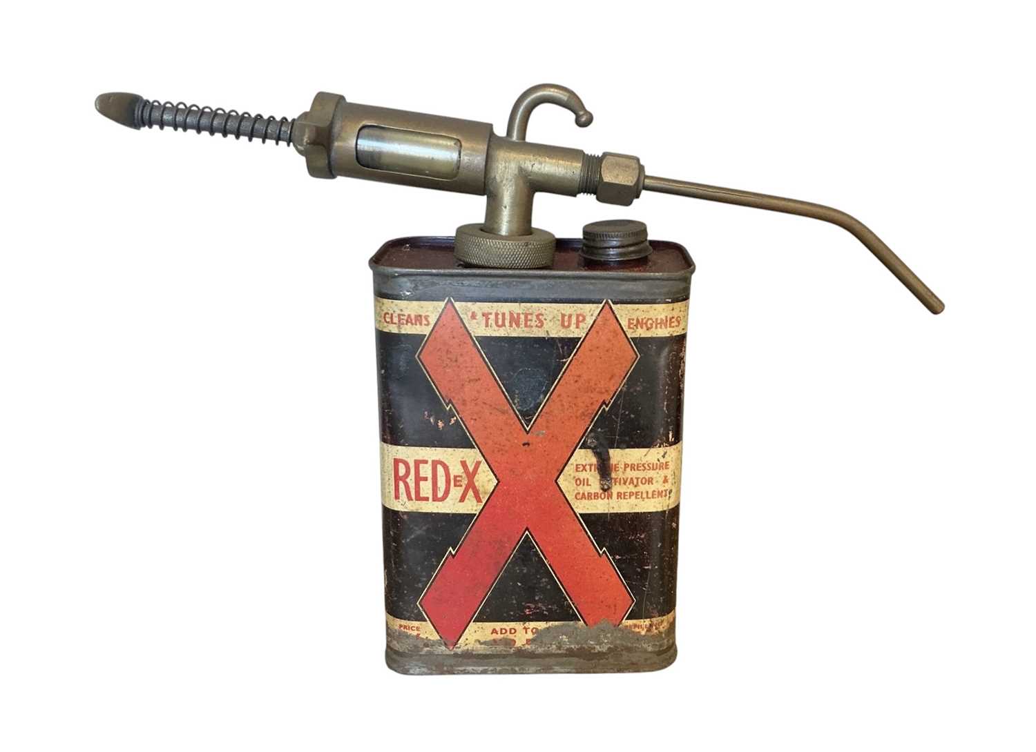 Lot 17 - Vintage Redex can with patent spout, 17cm in height excluding spout
