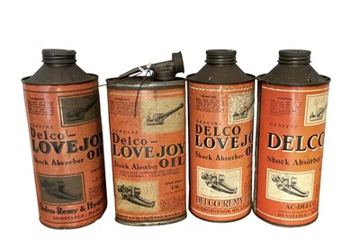 Lot 20 - Collection of four assorted vintage Delco-Lovejoy oils and lubricants in tins (4)