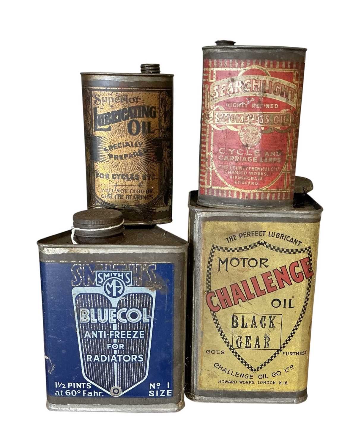 Lot 25 - Collection of four assorted vintage oils and lubricants in tins to include Smiths Bluecol (4)