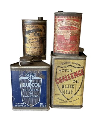 Lot 25 - Collection of four assorted vintage oils and lubricants in tins to include Smiths Bluecol (4)