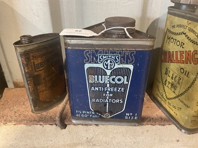 Lot 25 - Collection of four assorted vintage oils and lubricants in tins to include Smiths Bluecol (4)