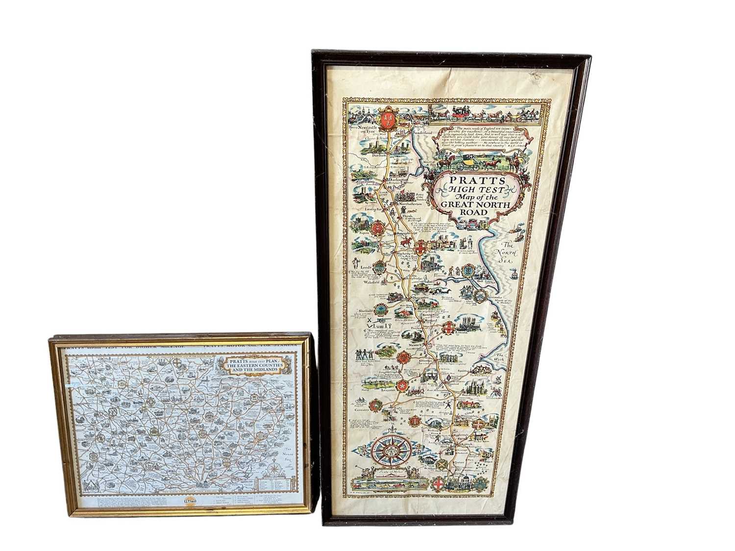Lot 29 - Pratts High Test Map of the Great North Road, together with a Pratts High Test plan of the Eastern Counties and Midlands (2)