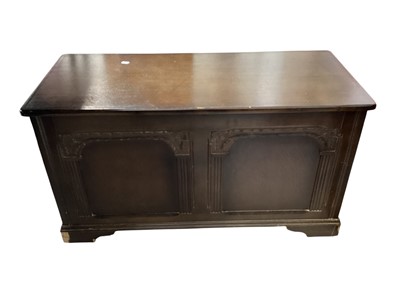 Lot 5326 - Reproduction stained wood blanket box, 96cm wide x 41cm deep x 52cm tall