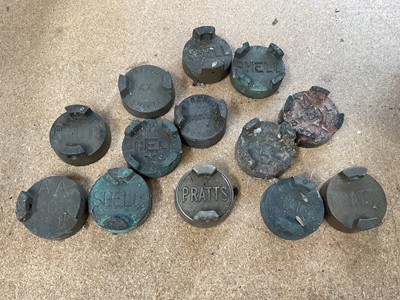 Lot 31 - Collection of vintage spark plugs to include Champion and KLG, in original packaging together with a group of fuel can caps