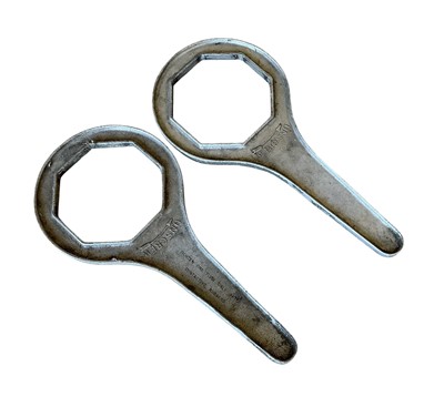 Lot 44 - Pair of Bentley MK VI wheel trim removal spanners (2)