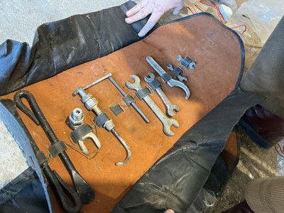 Lot 45 - Pre-war Rolls-Royce set of tools in original leather rolls (2)