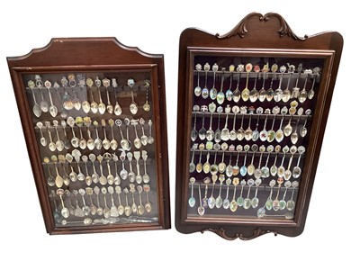 Lot 5173 - Two display cases of silver plated commemorative spoons