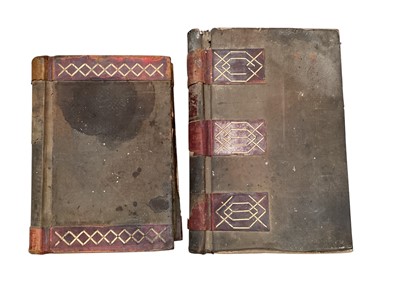 Lot 5182 - Two Victorian leather bound ledgers of local interest references to Essex and Suffolk villages