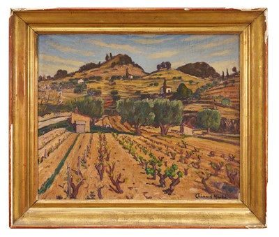 Lot Georges Chenard-Huché (1864-1937) oil on canvas - The Vineyard, signed, inscribed verso, 55cm x 65cm, in gilt frame