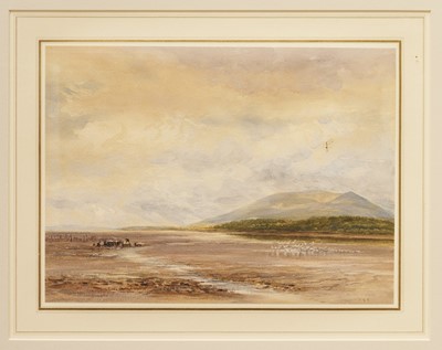 Lot 1059 - James Orrock RI (1829-1913) pencil and watercolour – Solway Firth Low Tide, signed and dated 1881, 23.5cm x 32cm, glazed frame