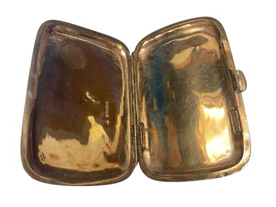 Lot 30 - 9ct gold cigarette case with engine turned decoration and engraved monogram (Chester 1915), 8.5cm x 5.5cm