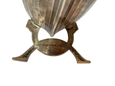 Lot 35 - David Andersen Norwegian sterling silver salt in the form of a Viking ship, 14cm long