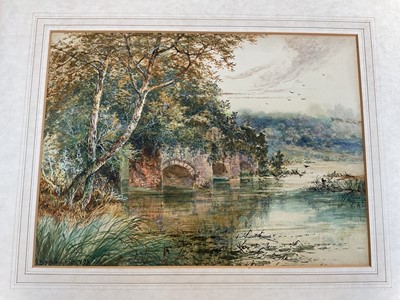 Lot 5257 - Arthur Brandish Holte (1829-1907), watercolour of a riverside, together with a group of other pictures