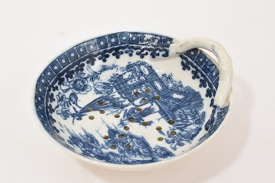Lot 232 - Caughley Fisherman and Cormorant pattern egg drainer, circa 1785