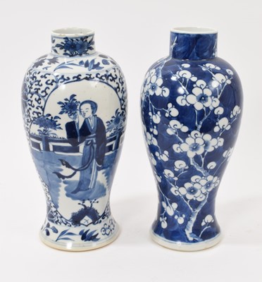 Lot 272 - Two Chinese blue and white baluster shaped vases