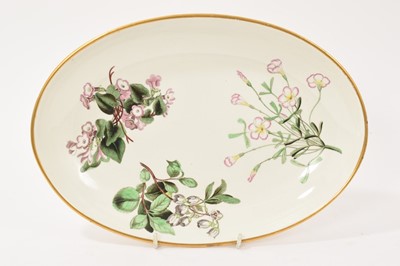 Lot 225 - Wedgwood pearlware oval botanical dish, circa 1800-10
