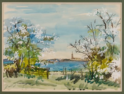 Lot 1243 - Robert Hardie Condie (1898-1981) watercolour - Montrose Basin, signed, 55cm x 75cm, in glazed frame